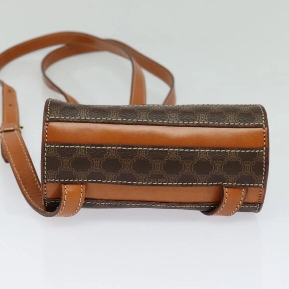 CELINE Macadam Canvas Backpack PVC Leather Brown Gold - Picture 5 of 15